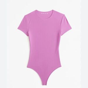 Abercrombie & Fitch Pink Bodysuit with Crew Neck